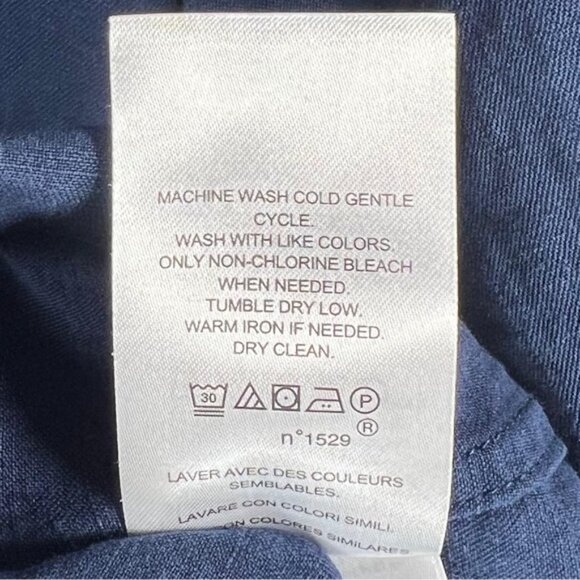 NWT POLO RALPH LAUREN LINEN SILK Blend Navy Relaxed Fit Twill Shirt Size M - Picture 10 of 10